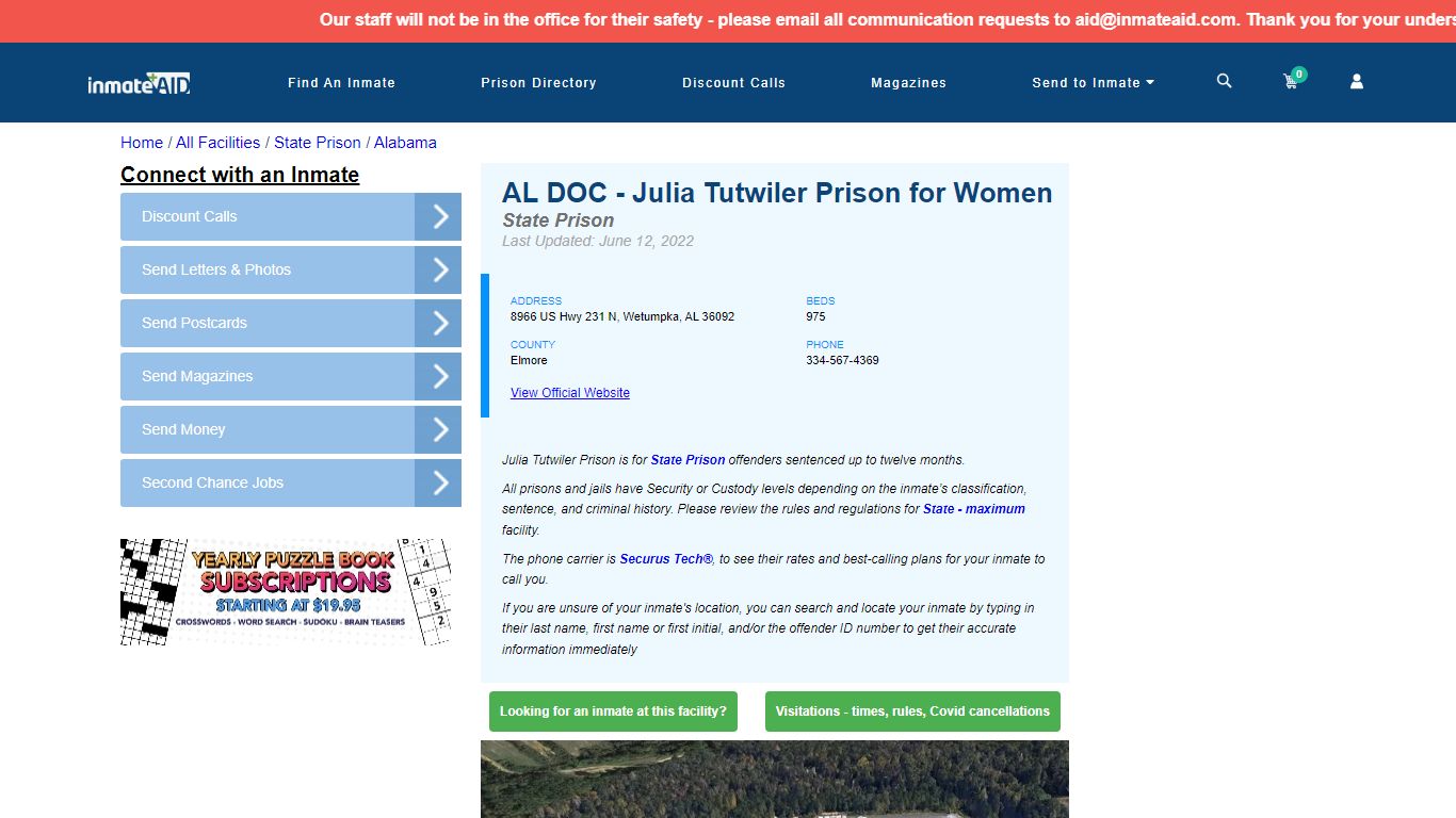 AL DOC - Julia Tutwiler Prison for Women - Inmate Search ...